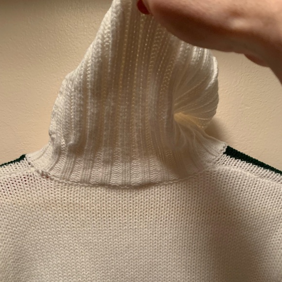 NWT Ellsworth & Ivey LYC White Cropped Sweater with Red and Green Stripes - Picture 6 of 6